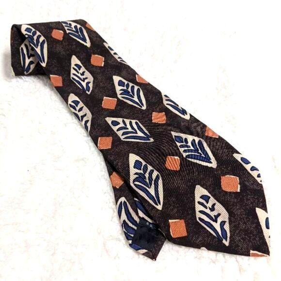 Vintage Men's 100% Silk Vintage Tie - Abstract Motif by Chez Roffe - Picture 8 of 13